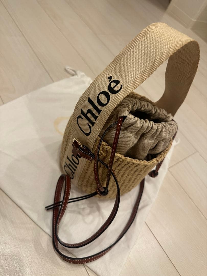 【 正規品 】 chloe クロエ WOODYスモールバスケット カゴバッグ