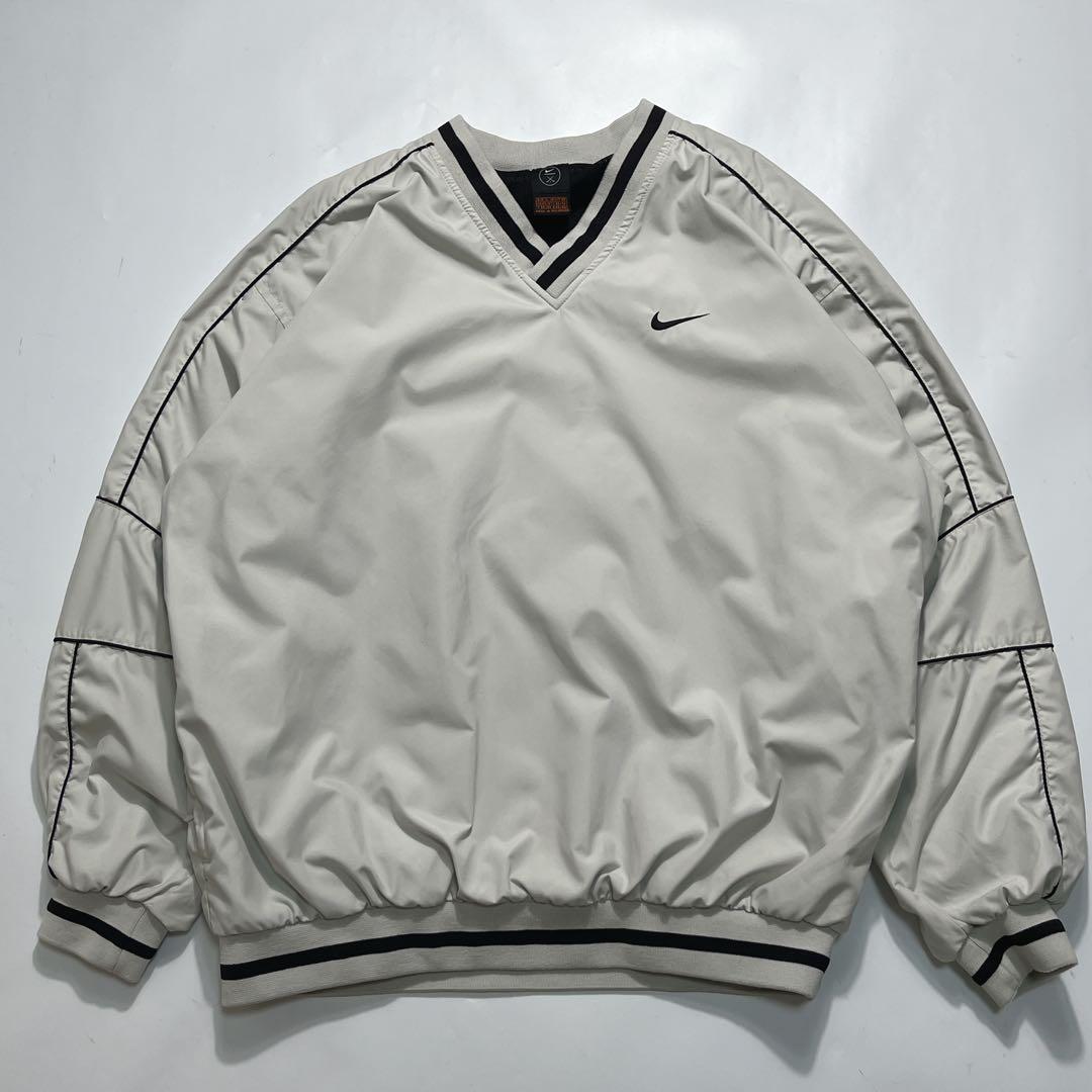 90s ナイキゴルフ ナイロンプルオーバー ピステ XL オフホワイト 7700
