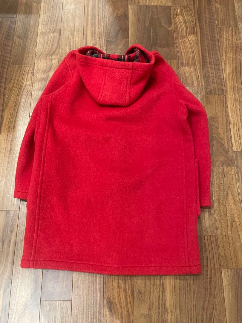 超希少 ウール赤ダッフルコート フード付き