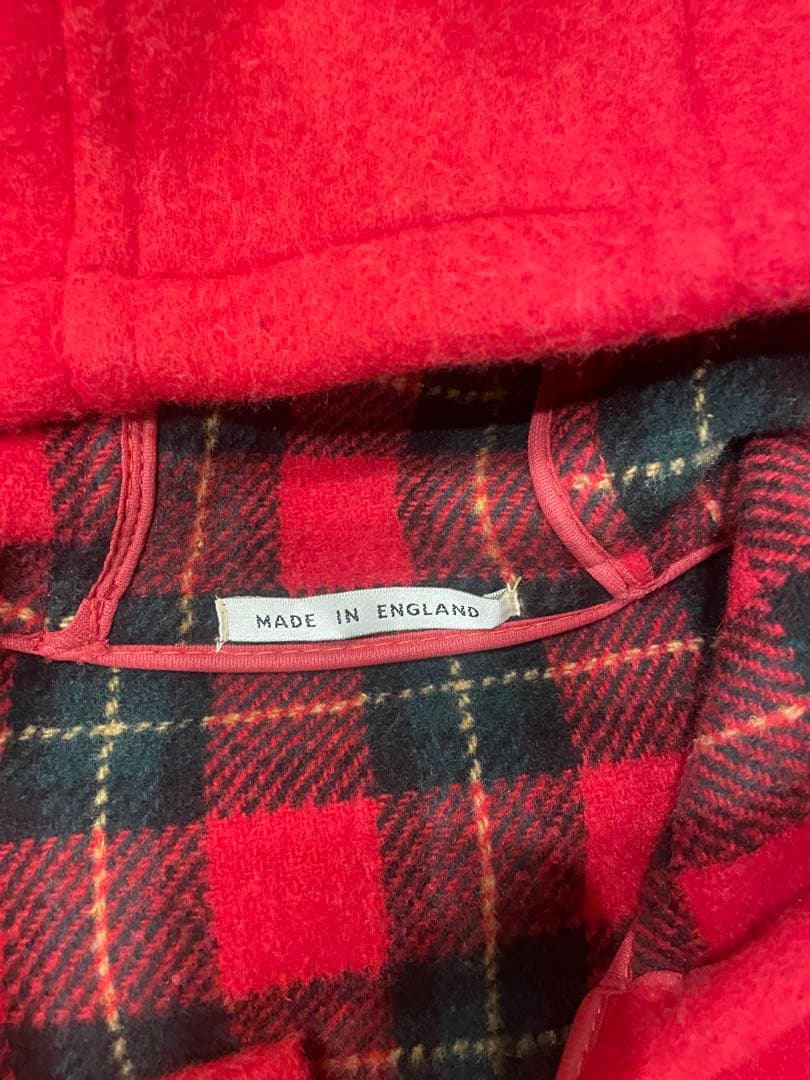 超希少 ウール赤ダッフルコート フード付き