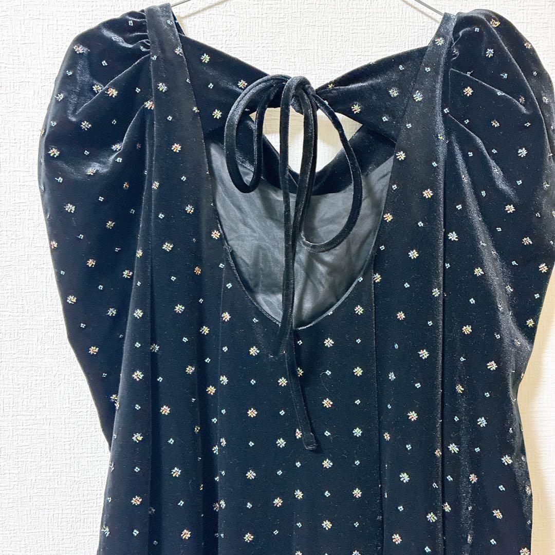 極美品 snidel ベロア刺繍 ワンピース 2024AWブラック S