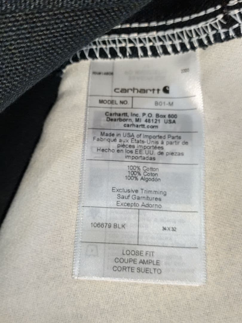 Carhartt ダブルニー w34×L32 USA製 ブラック ペインター