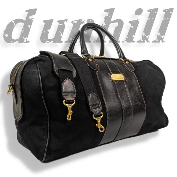 【希少】ダンヒル 2way ボストンバッグ スエード レザー ブラック 大容量