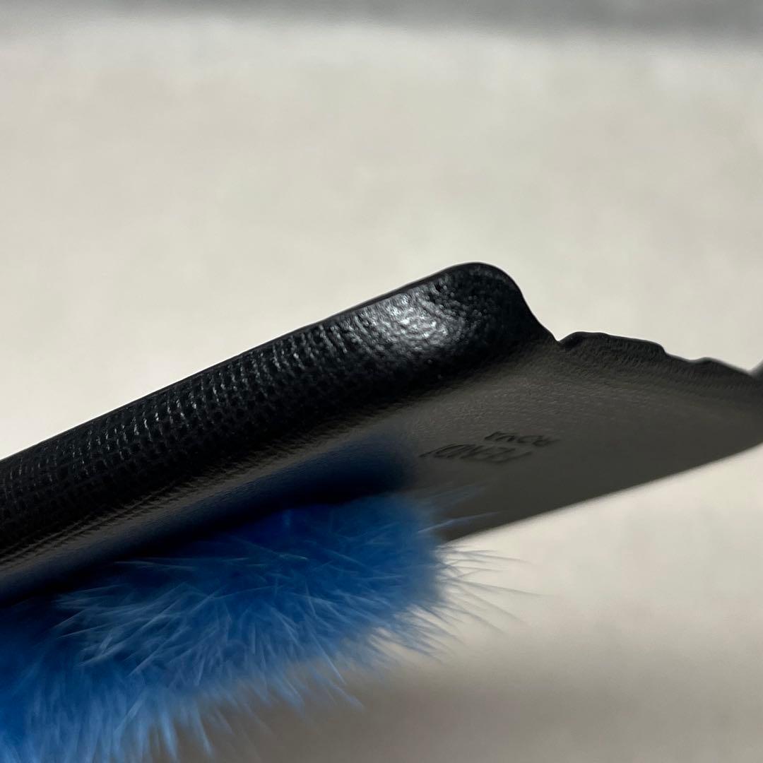 【正規品】FENDI ブルーファー イニシャル文字 スマホケース iPhone8