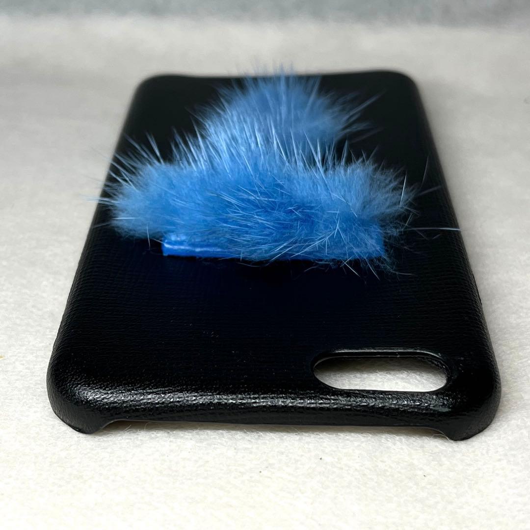 【正規品】FENDI ブルーファー イニシャル文字 スマホケース iPhone8