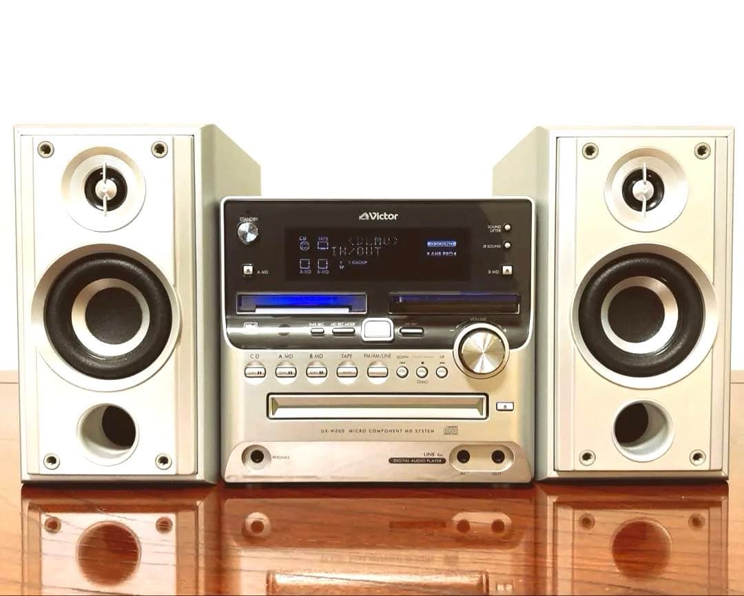 【希少の逸品】Victor UX-W500 CD-MD5倍速録音可 リモコン付き