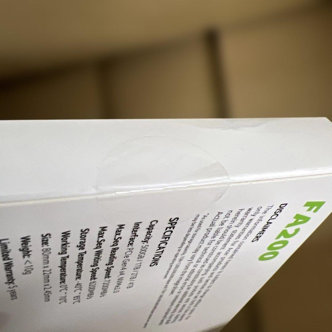 375 4TB Acer M.2 SSD FA200 PCIe Gen4×4