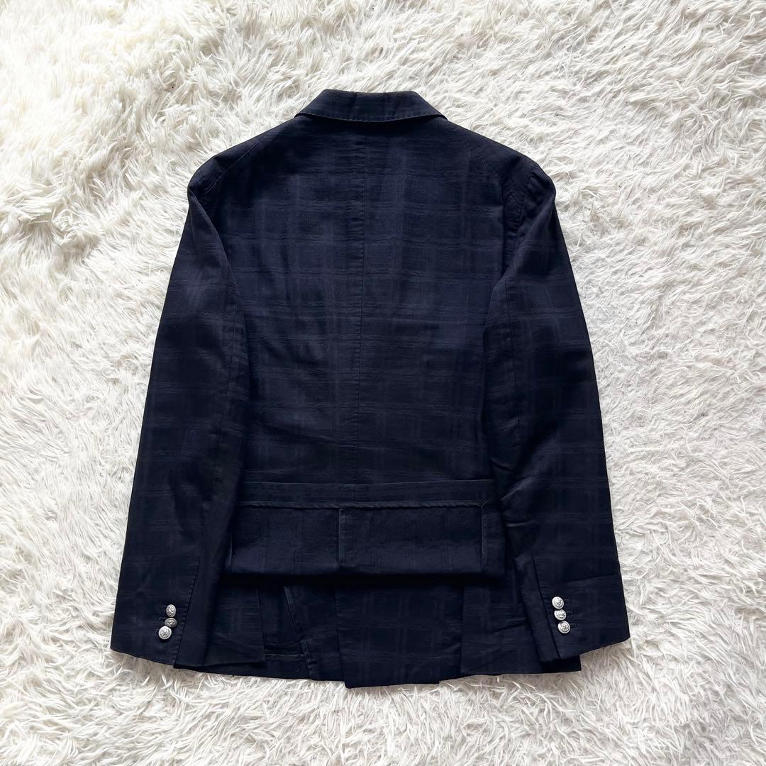 <良品>TAGLIATORE ネイビー ダブル コットン ジャケット サイズ48