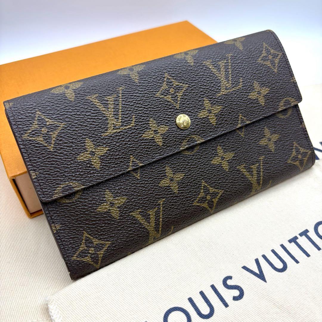 【外側美品】ルイヴィトン モノグラム ポルトトレゾール インターナショナル 財布