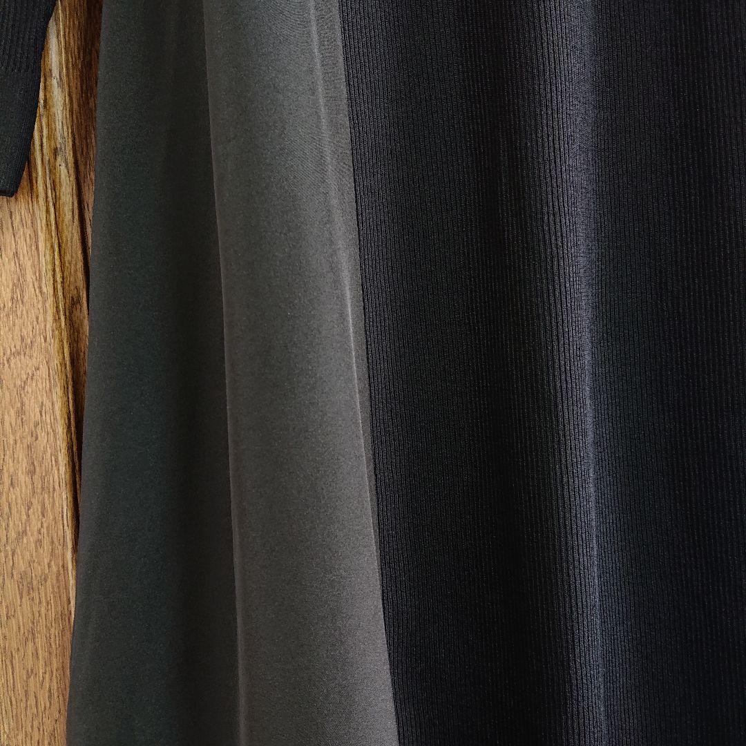 ❨新品❩ Vin 袖配色布帛ドッキングワンピース