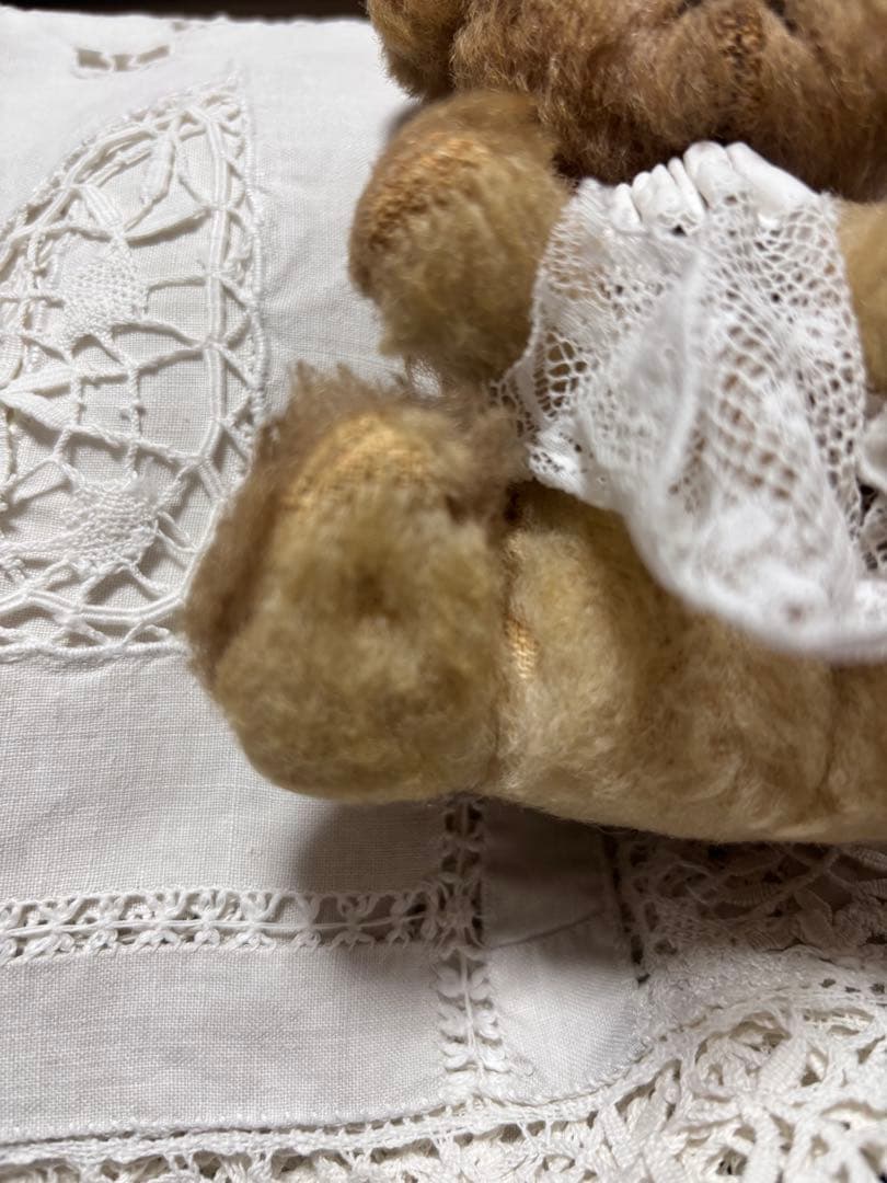 小さい子　ヴィンテージベア　アンティークベア　エプロン付き