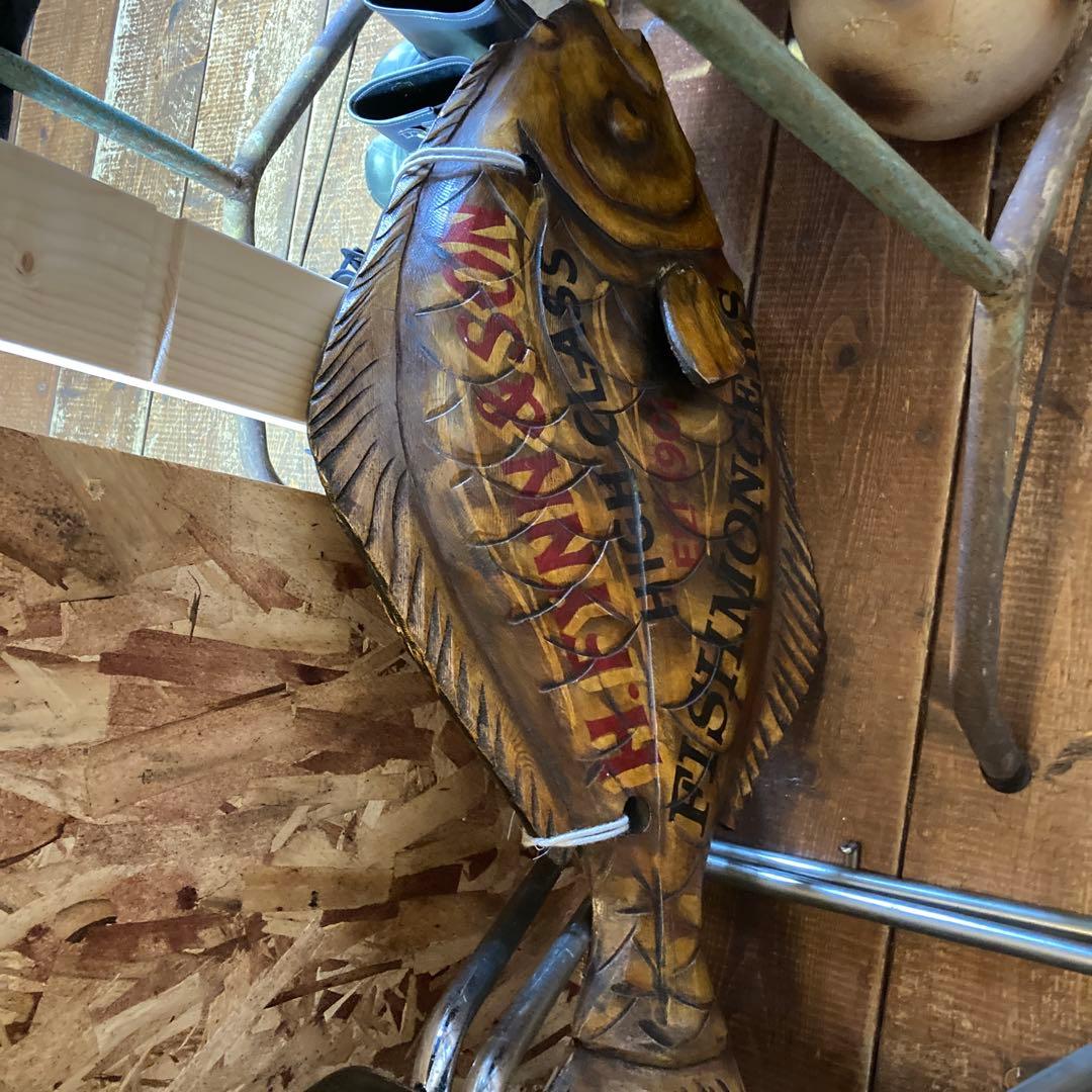 HANN & SON 魚型木製看板　イギリスヴィンテージ　週末SALE