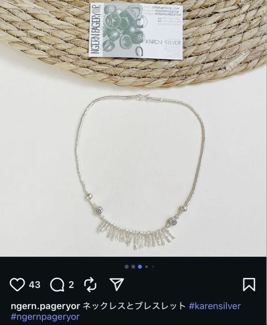 新品未使用☆カレンシルバーネックレス☆ngern.pageryorインスタ掲載品