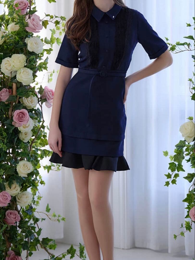 ワンピース Jacquard detail short dress