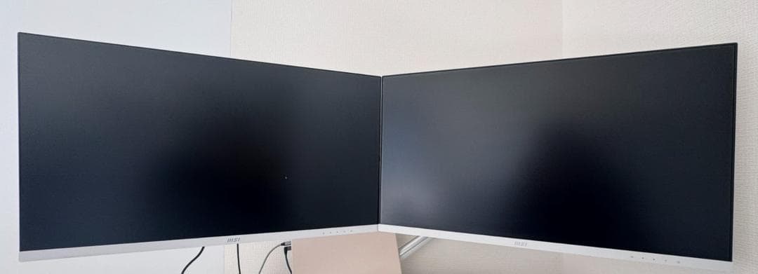 MSI 27インチ 白 モニター 2台 iggy モニターアーム付 セット