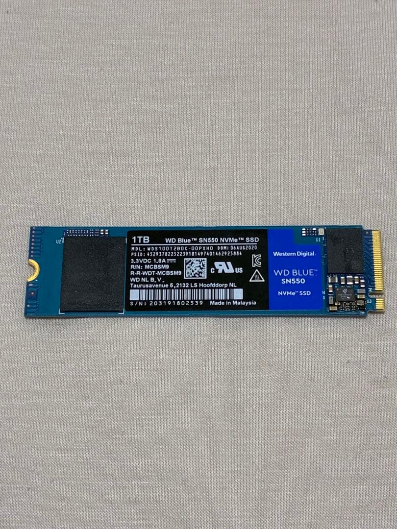内蔵型SSD WD Blue SN550 NVMe 1TB WDS100T2B0C