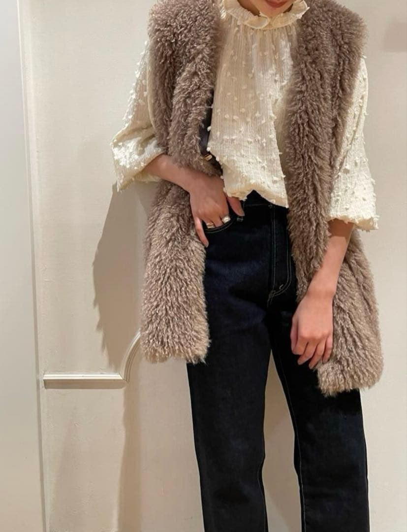 【試着のみ】IENA カーリーファージレ ベージュ