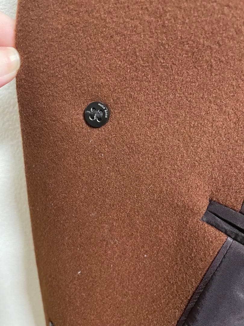 【ほんやべ】HUGO BOSS ブラウン ピーコート・ウールコート