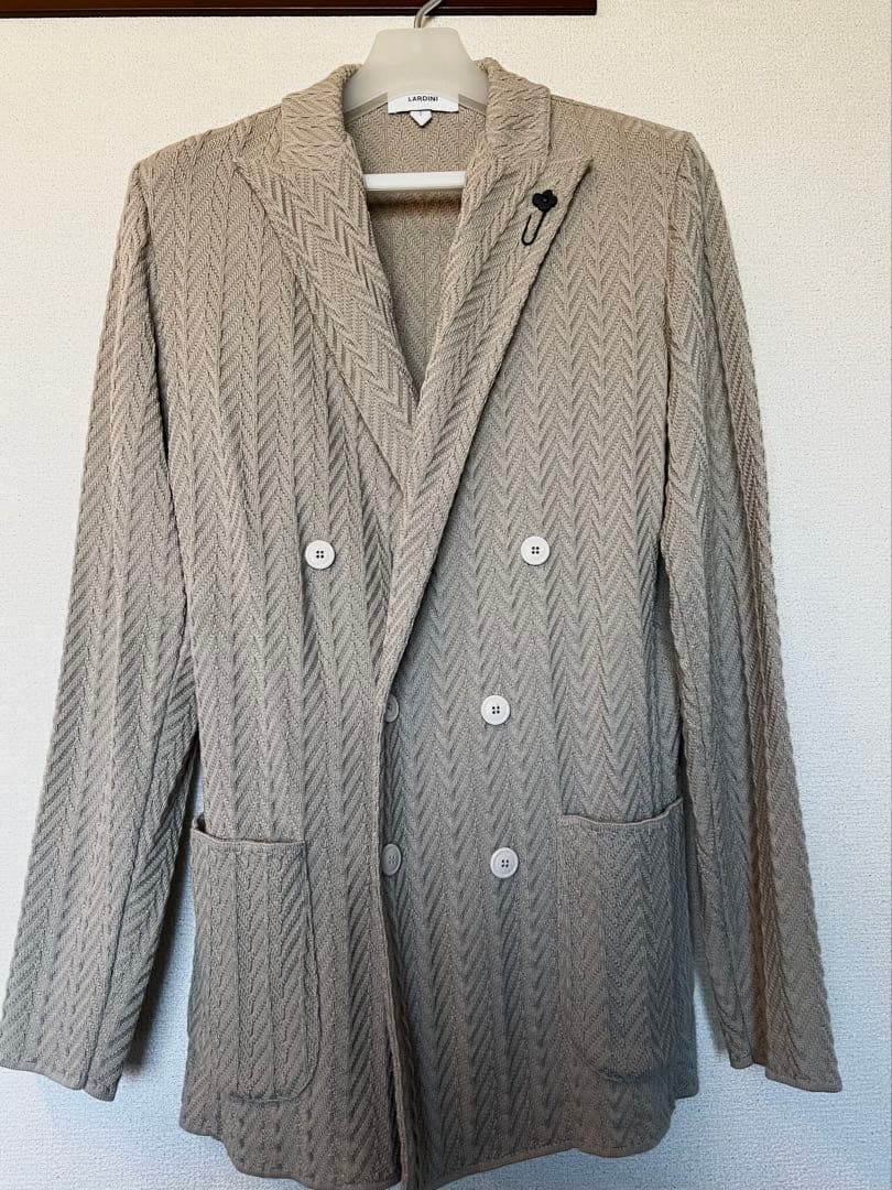ラルディーニ ヘリンボーン柄ニットジャケット