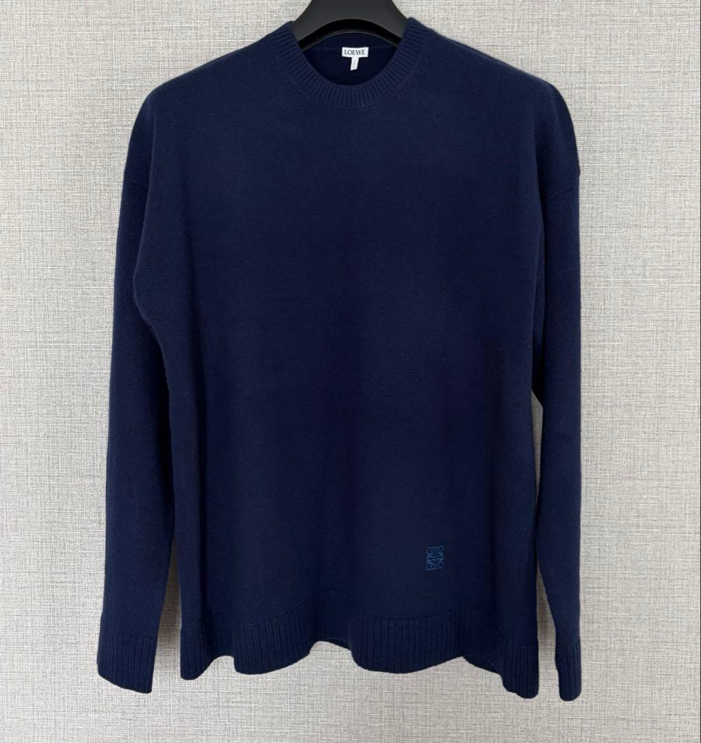 LOEWE ダークネイビー クルーネックセーターXL