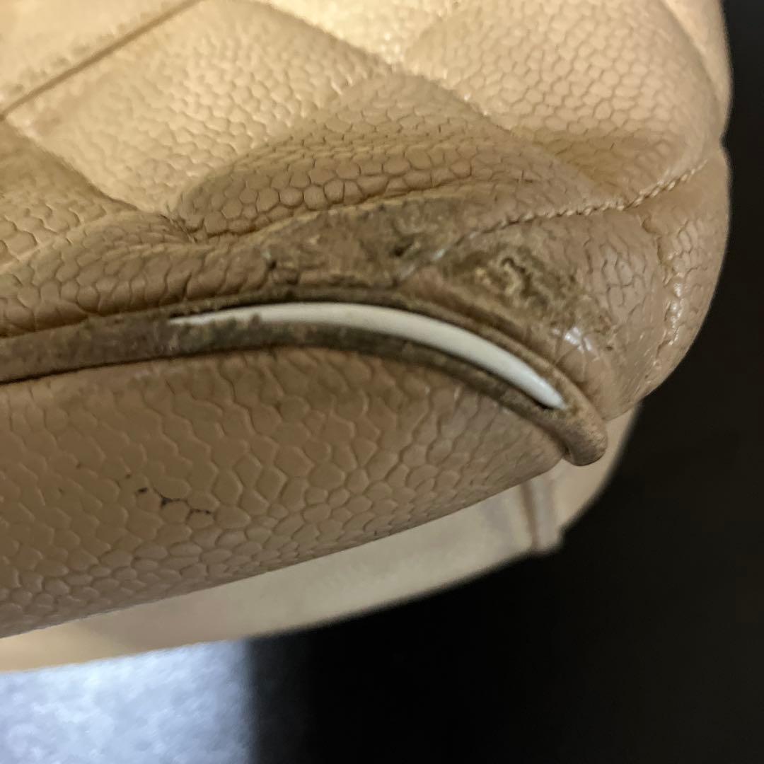 シャネル　復刻トート　キャビアスキン　ベージュ　金具　ゴールド　正規店購入　本物