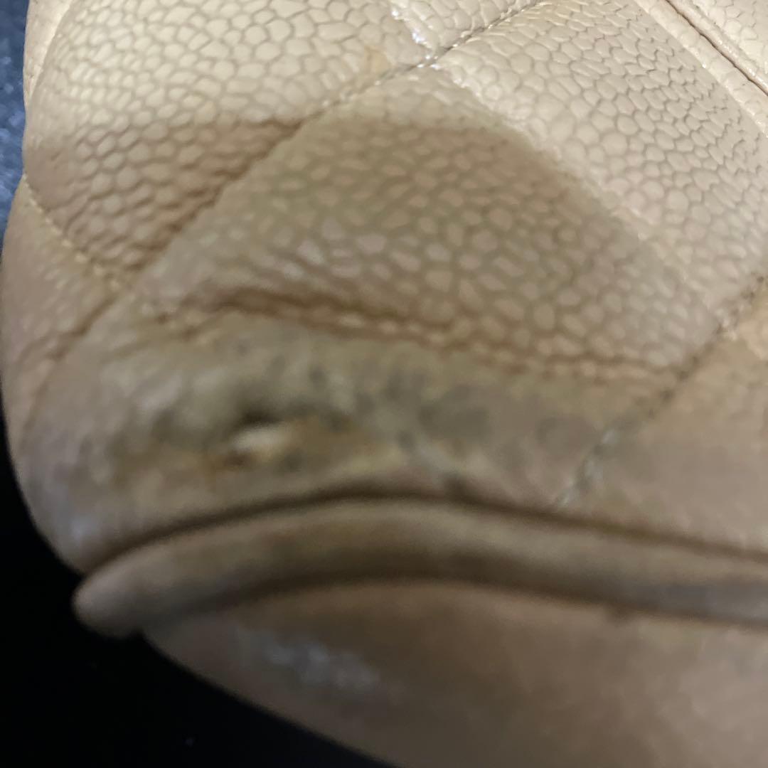 シャネル　復刻トート　キャビアスキン　ベージュ　金具　ゴールド　正規店購入　本物