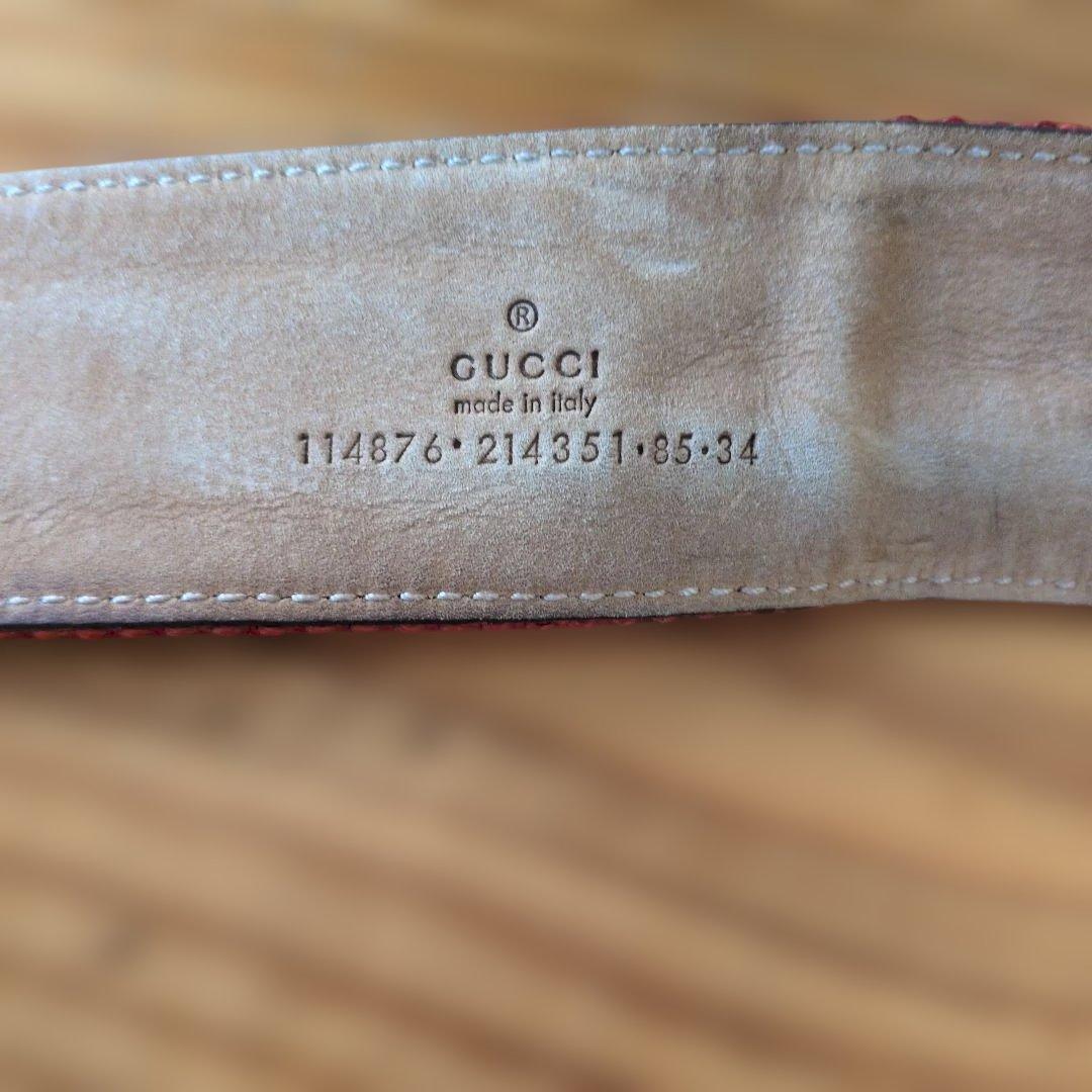 GUCCI レッド ストライプ ベルト
