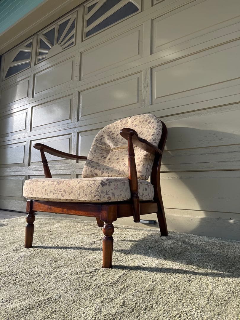 karimoku カリモク 1人掛けソファー 花柄 レトロ 高級家具