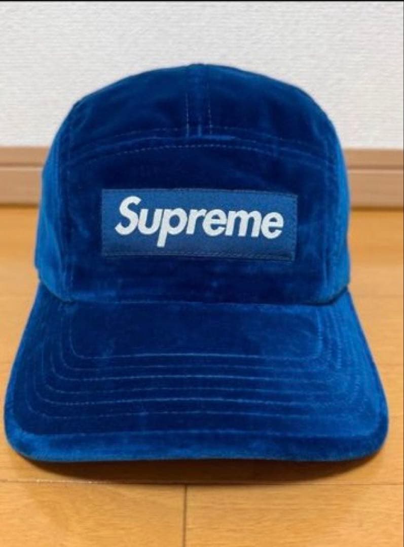 未使用 Supreme Velvet Camp Cap ダークティール 20aw