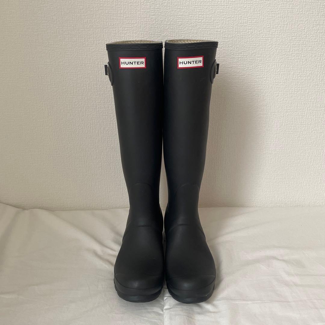 【美品】HUNTER ハンター　長靴　ブラック UK 6 エコメルカリ便
