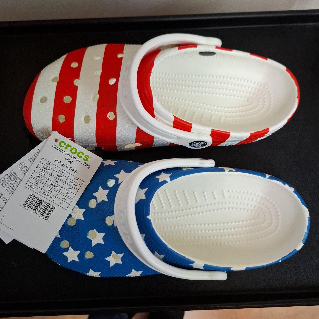 クラシック アメリカン フラッグ クロッグ ホワイトマルチ