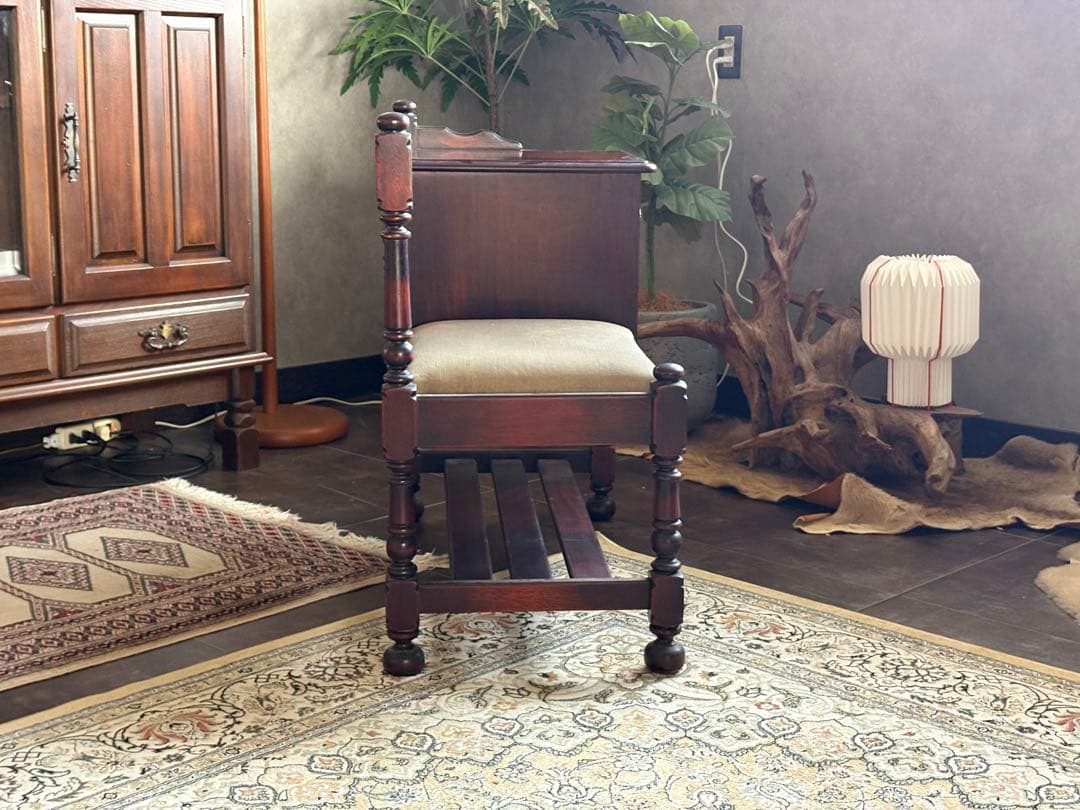 カリモク　karimoku テレフォンベンチ　コロニアル　ビンテージ　nZ