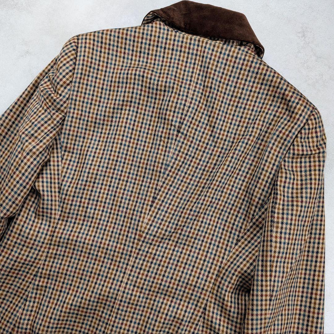 Burberrys バーバリーズ ジャケット ベルベット襟 チェック シルク混