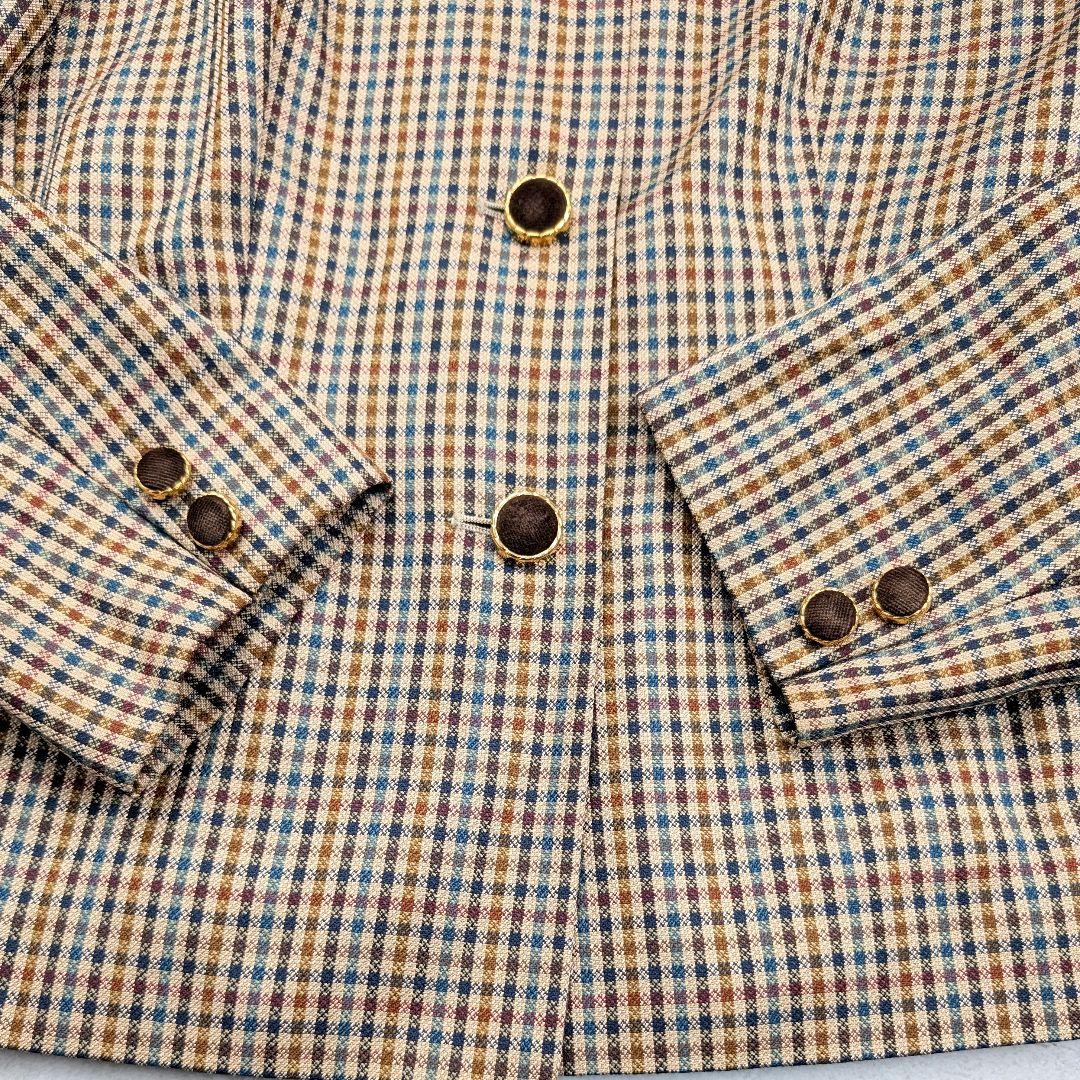 Burberrys バーバリーズ ジャケット ベルベット襟 チェック シルク混