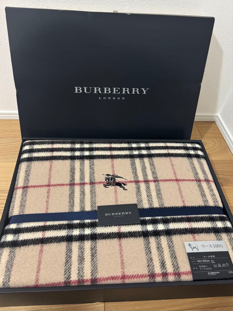 【新品】BURBERRY×西川ウールブランケット 140×200cm