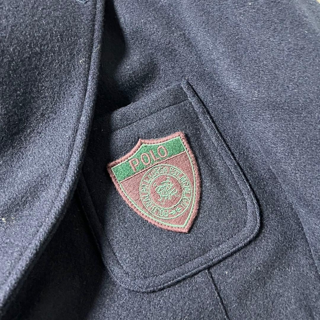 80s90s Polo by Ralph Laurenワッペン ブレザー L 紺