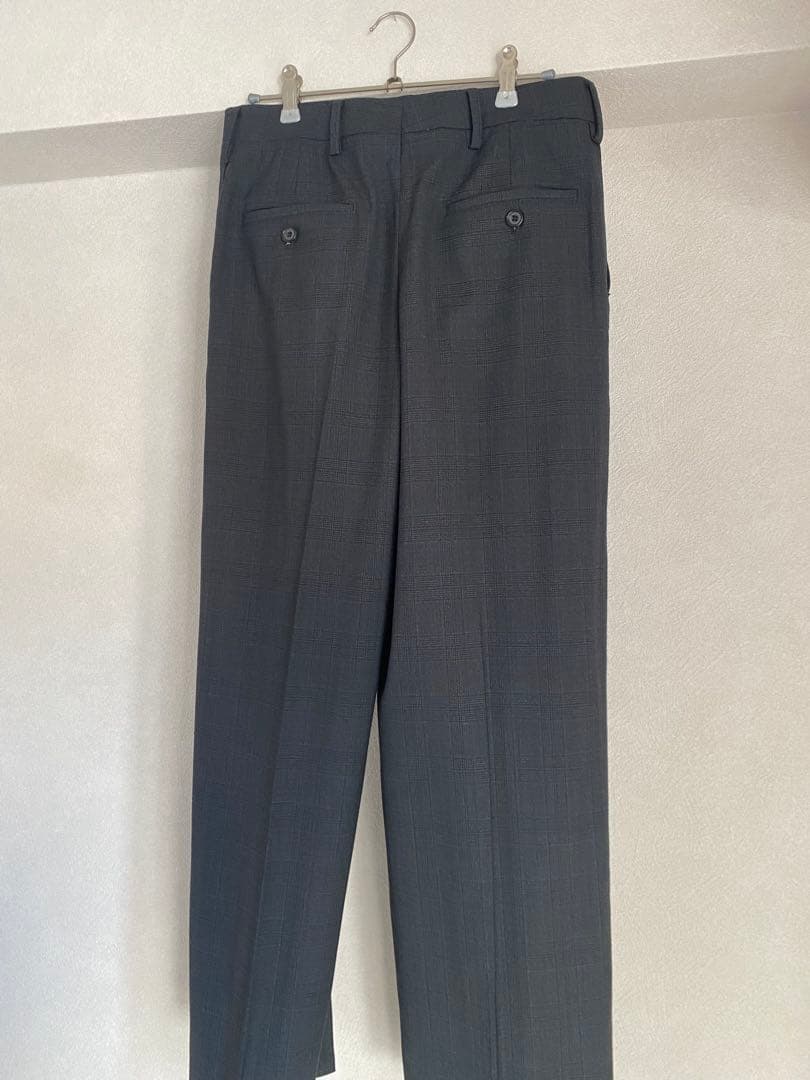 miumiu 23SS ダークグレー　プリンスオブウェールズ　スラックス