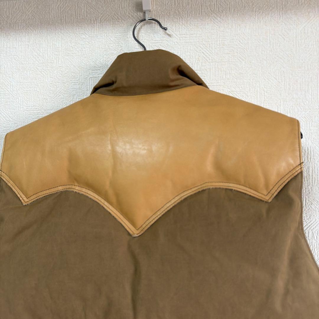 極美品　ロッキーマウンテン　ダウンベスト　オリーブ　ベージュ　コーデュロイ　42