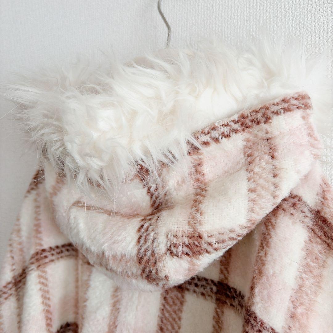 LIZ LISA ポンチョ　ケープコート　アウター　上着　ファー付フード　裏地付