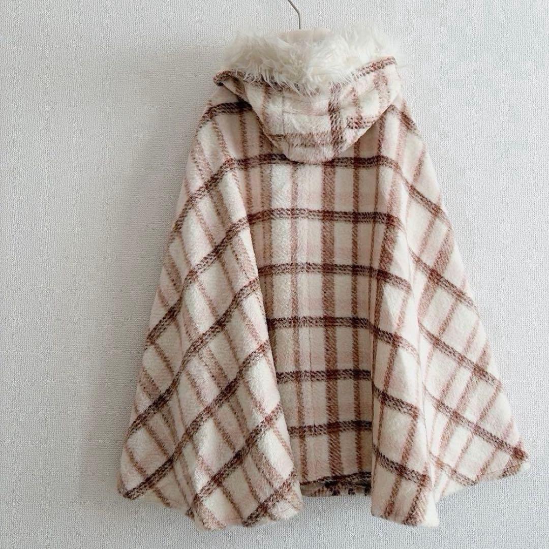 LIZ LISA ポンチョ　ケープコート　アウター　上着　ファー付フード　裏地付