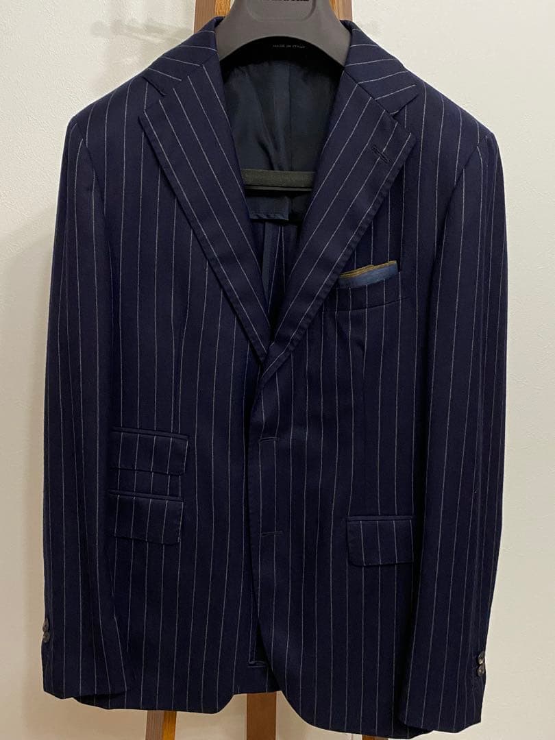 TAGLIATORE ネイビー ストライプ ビジネススーツ 48サイズ