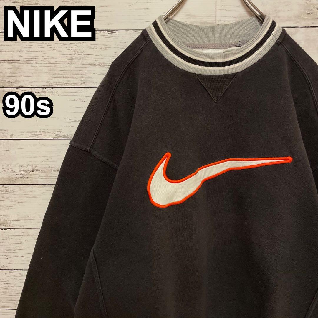 922【入手困難】ナイキ♤刺繍ビッグロゴ　90s 銀タグ　スウェット　即完売品