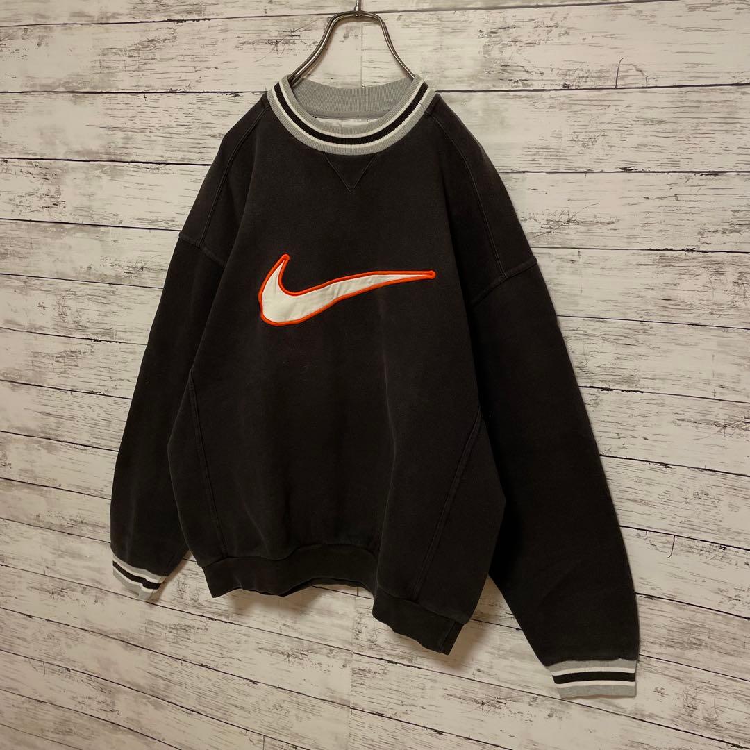 922【入手困難】ナイキ♤刺繍ビッグロゴ　90s 銀タグ　スウェット　即完売品