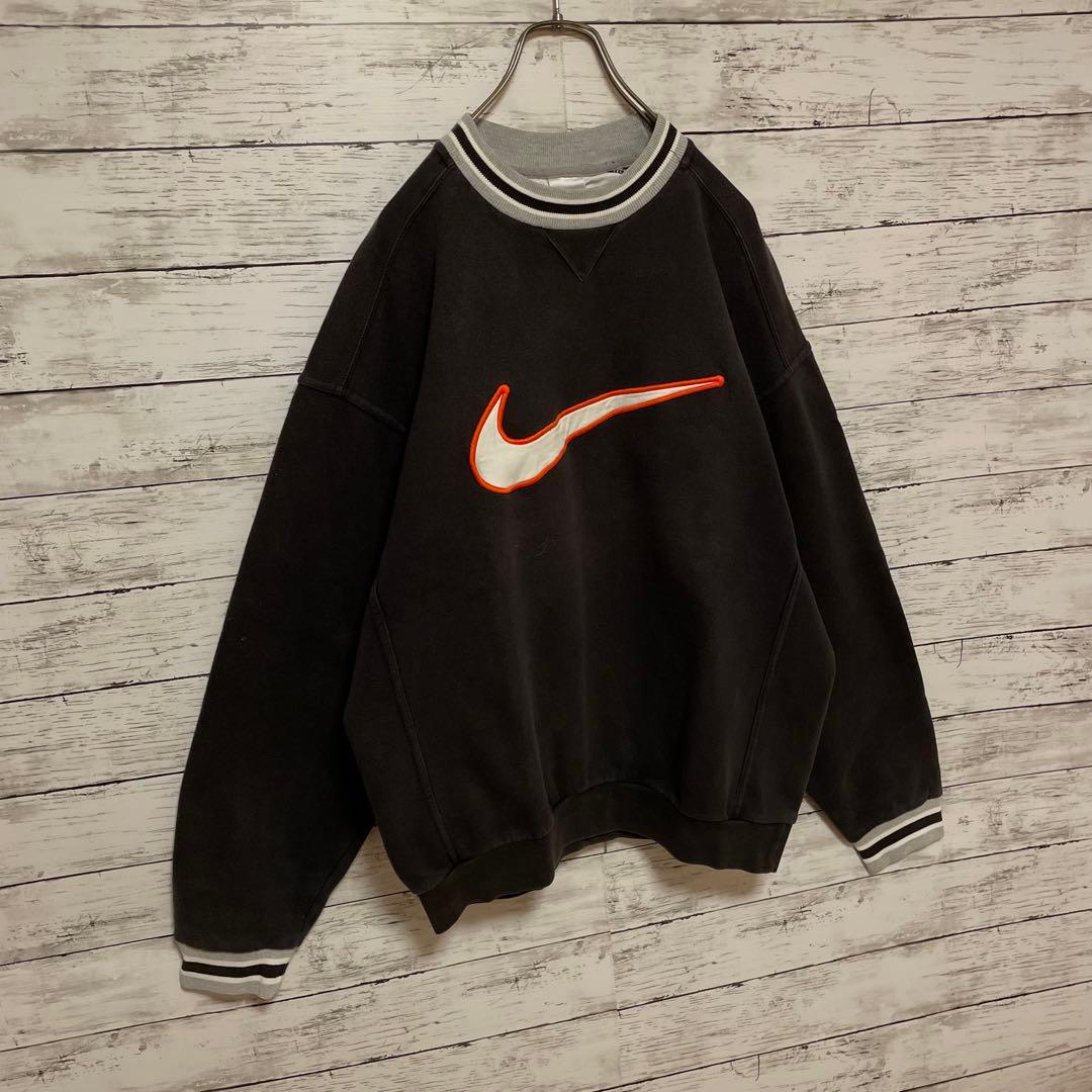 922【入手困難】ナイキ♤刺繍ビッグロゴ　90s 銀タグ　スウェット　即完売品