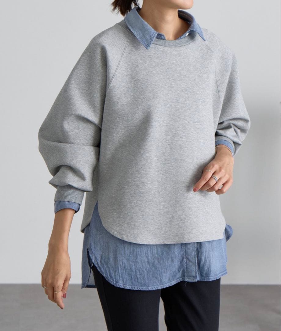 【25SS美品】BEARDSLEY ダンボールサークルプルオーバー　グレー