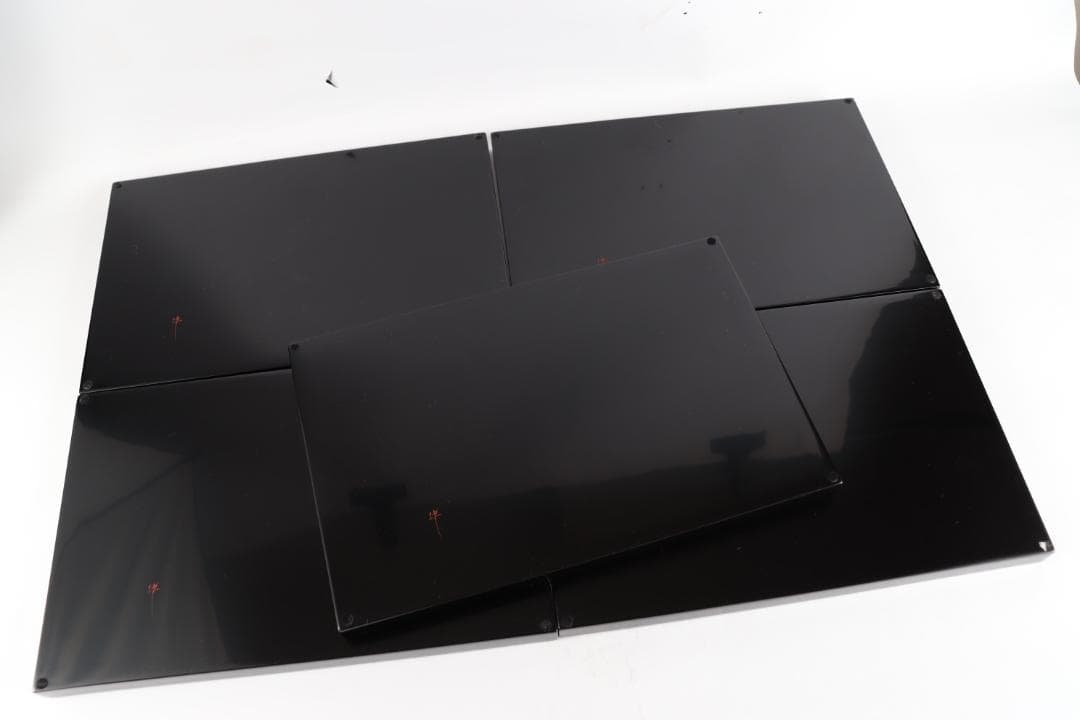 輪島塗 東恒博 寿松沈金 銘々盆 五枚 美品 共箱 茶道具懐石道具会席