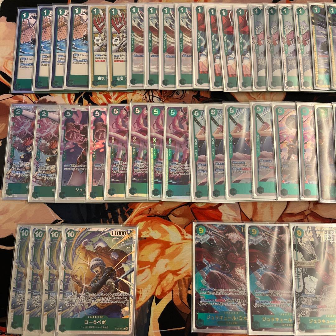 ワンピースカード　緑ミホーク　パラレル　構築済デッキ　デッキパーツ付き