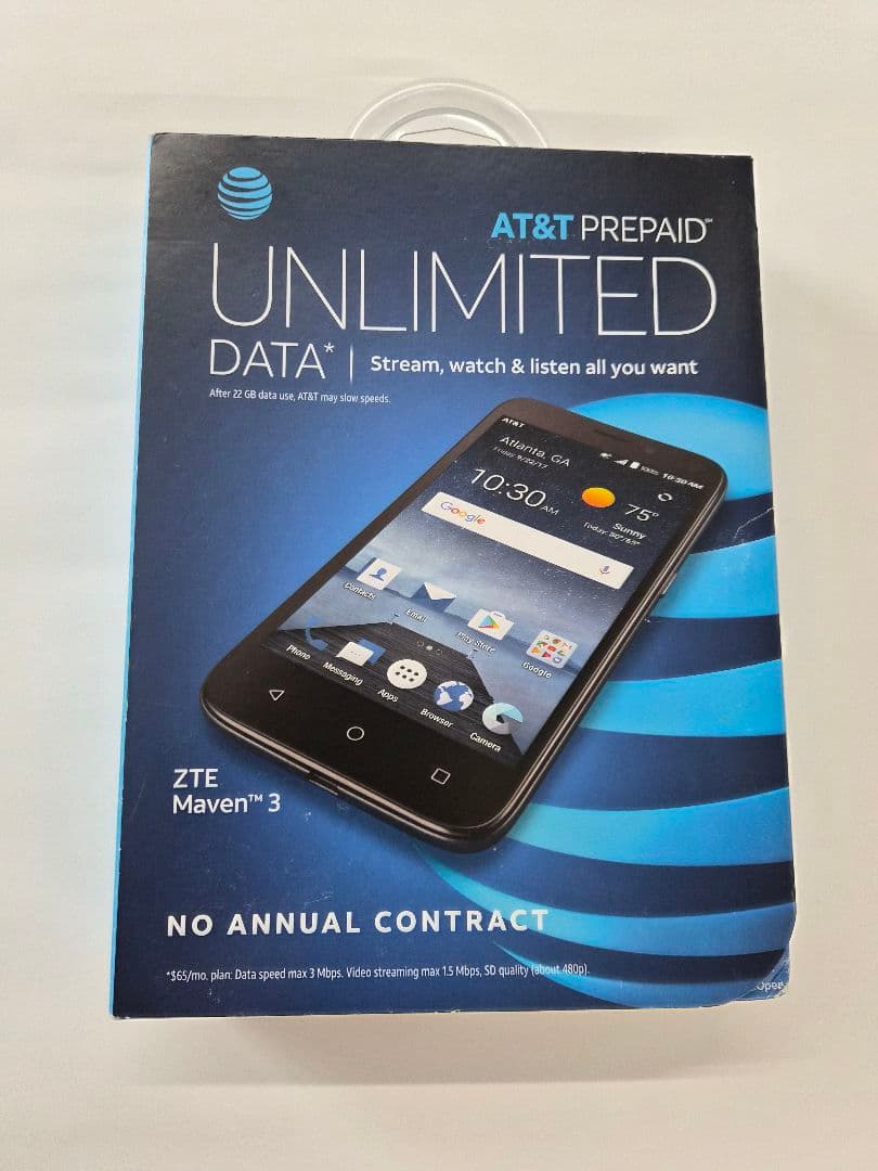 スマートフォン本体 ZTE Maven 3 AT&T PREPAID UNLIMITED DATA