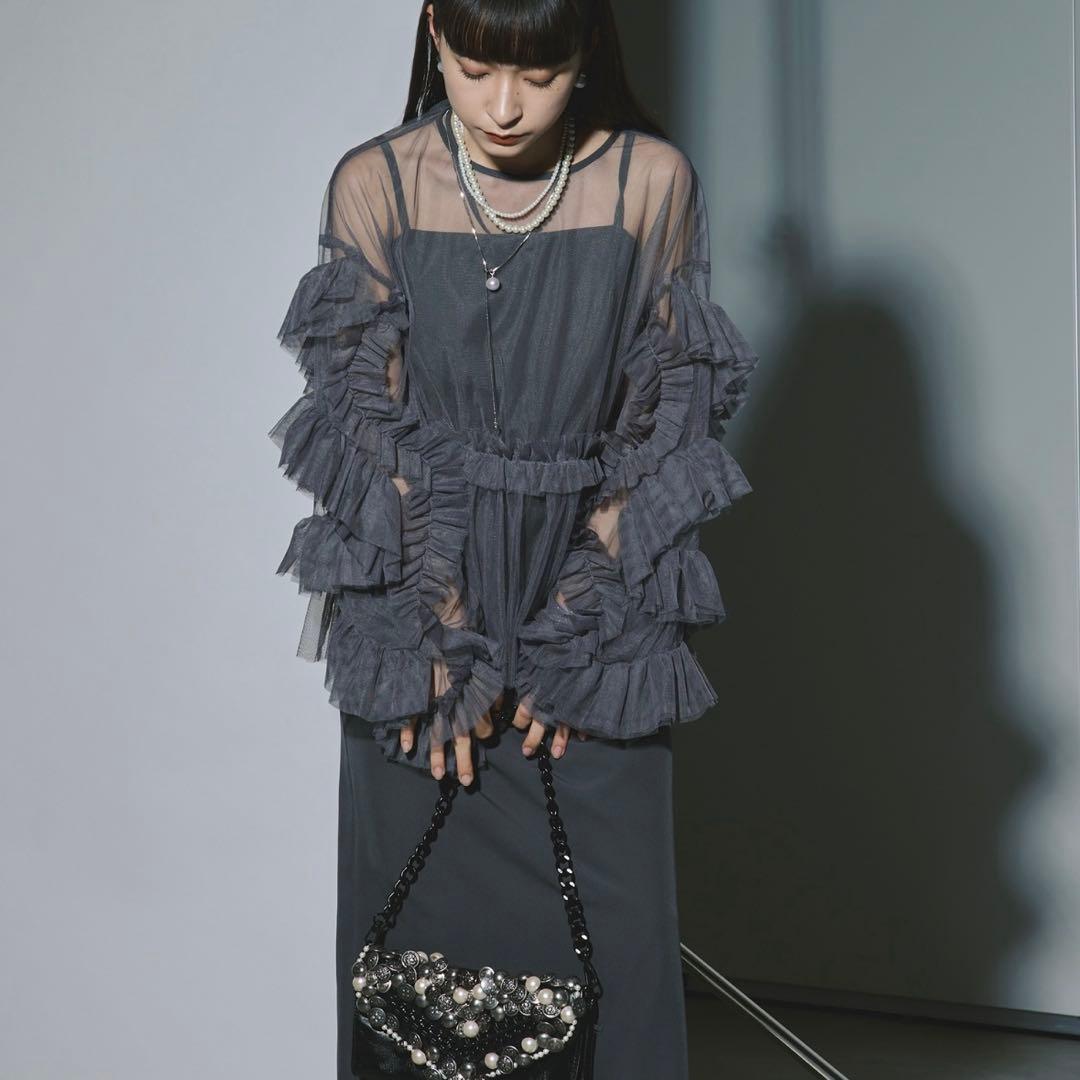 エジック Ezick エレガントボリュームスリーブ セットキャミドレス