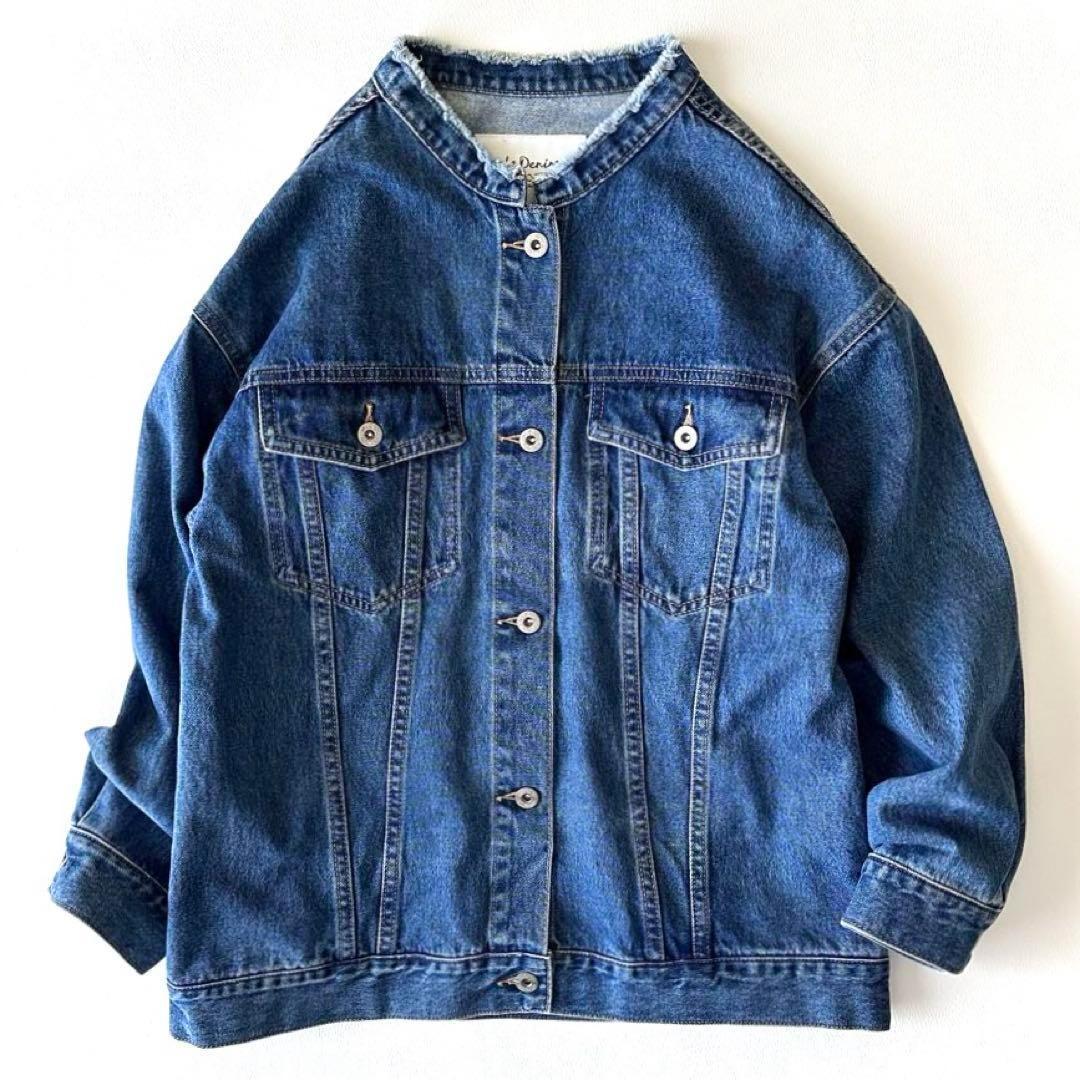 極美品 スローブイエナ ノーカラーGジャン 秋物 デニムジャケット 羽織り